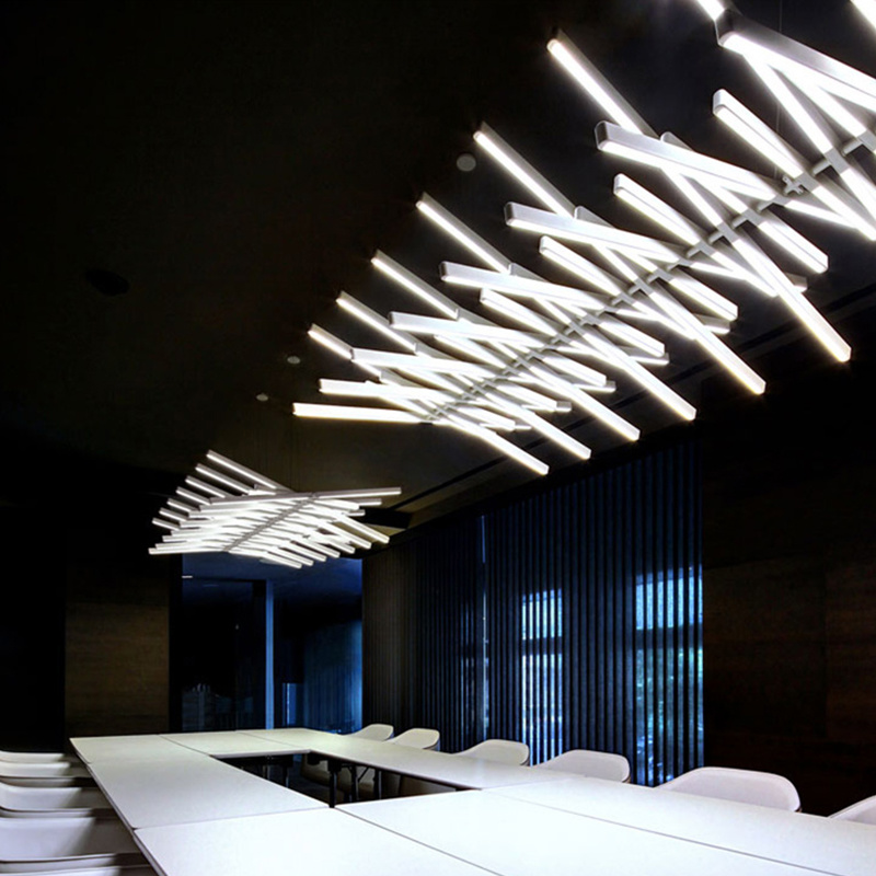 Interior Design Meeting Room - Fishbone Kronleuchter Nordic LED rechteckige Beleuchtung