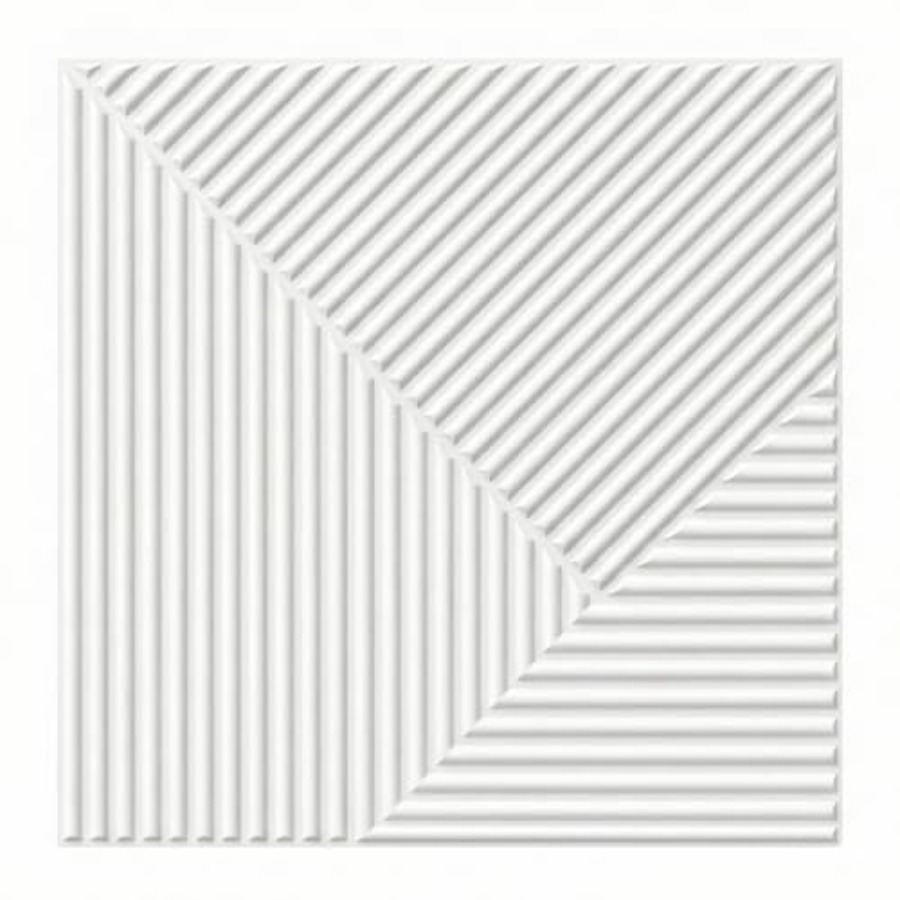 Wall Panel 3D Texture - 3D-Wandpaneele für Innenwanddekoration, PVC, Weiß 19,7x19,7
