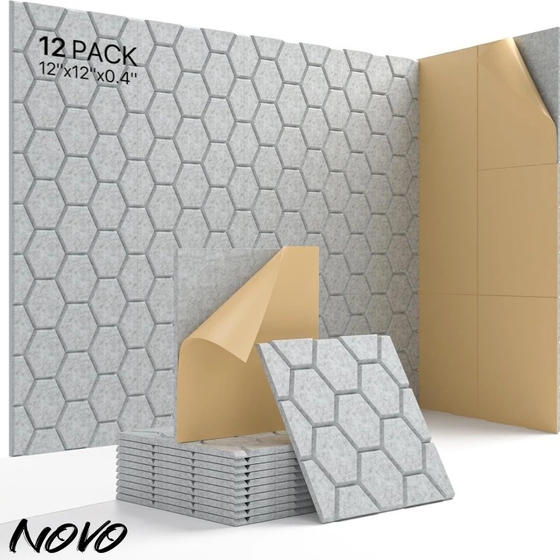 Wall Panel 3D Texture - Akustische Wandpaneele Selbstklebende Filz-Wandaufkleber 30x30cm Schalldämmung