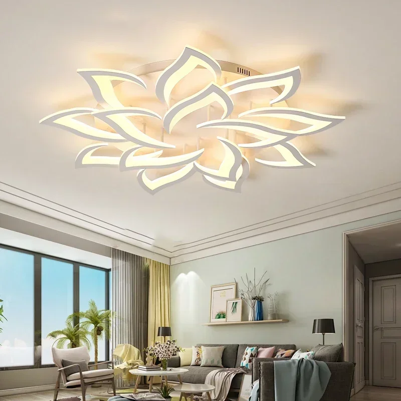 Interior Design Kitchen And Living Room - Designer LED Blütenblatt Kronleuchter Wohnzimmer Schlafzimmer