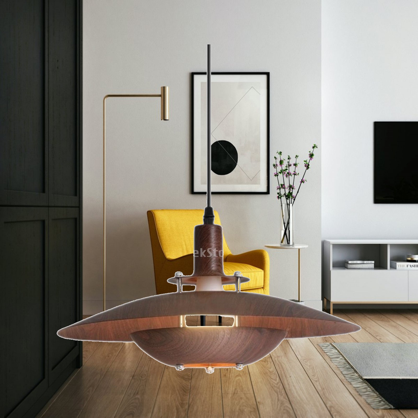 Interior Design Kitchen And Living Room - Ländlicher Stil Rustikale Pendelleuchte Eisen-Kronleuchter für