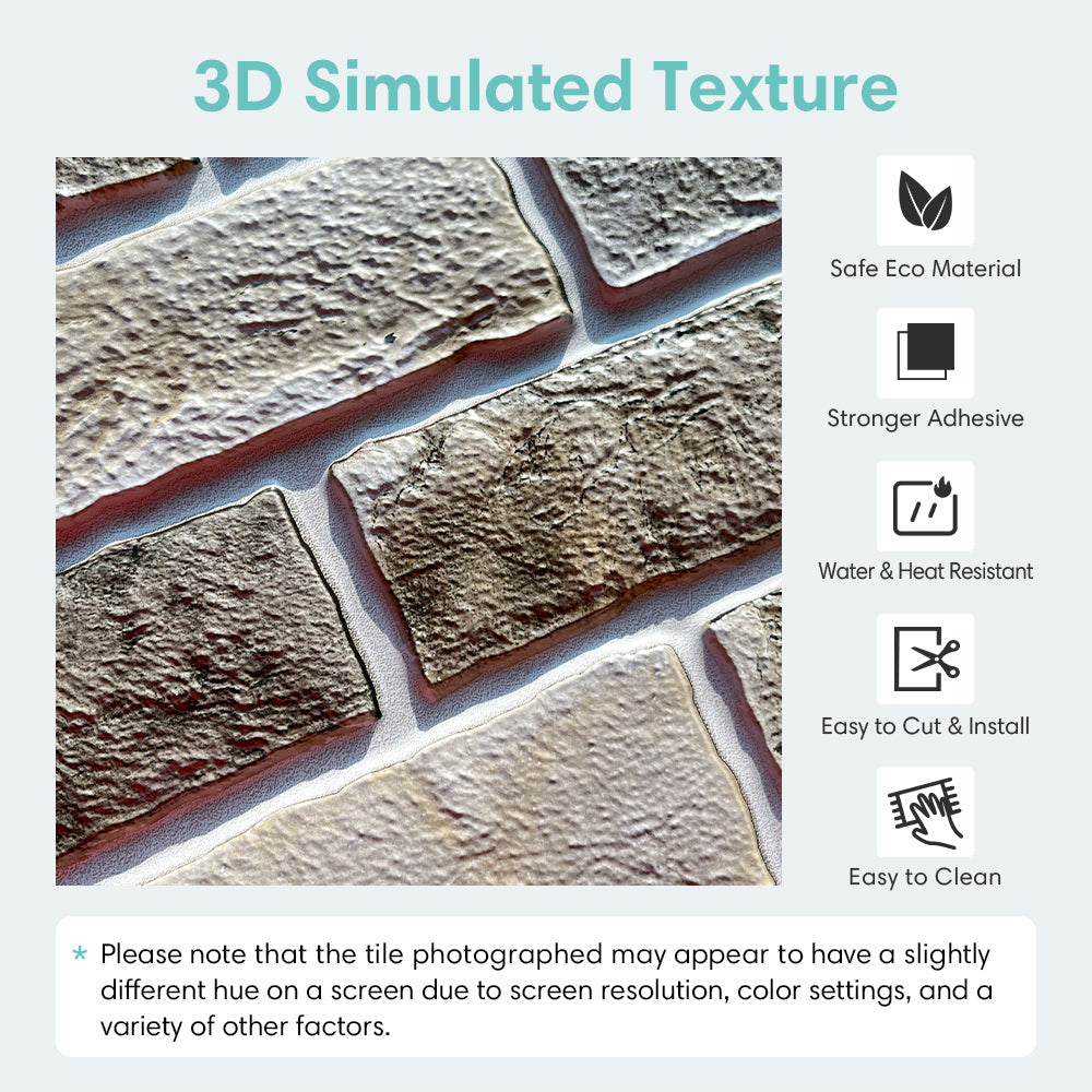 10 Stück 3D-Kunstziegel-Rückwa – Wall Panel 3D Texture Bewertung und Preis