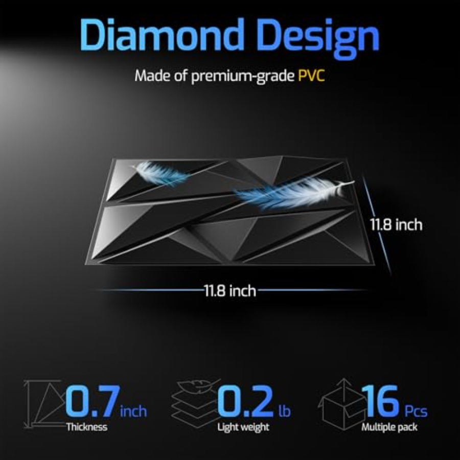 3D-Wandpaneele, schwarzes Pake – Wall Panel 3D Texture Bewertung und Preis