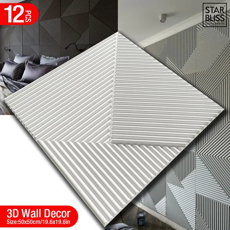 12 Stück 50 cm 3D-Wanddekorati – Wall Panel 3D Texture Bewertung und Preis